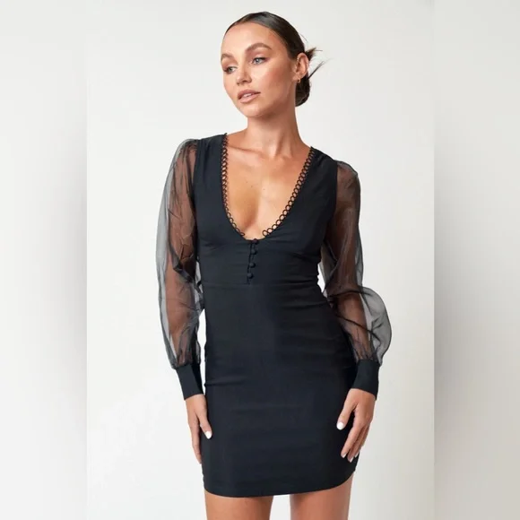 open lace back dress Maje
